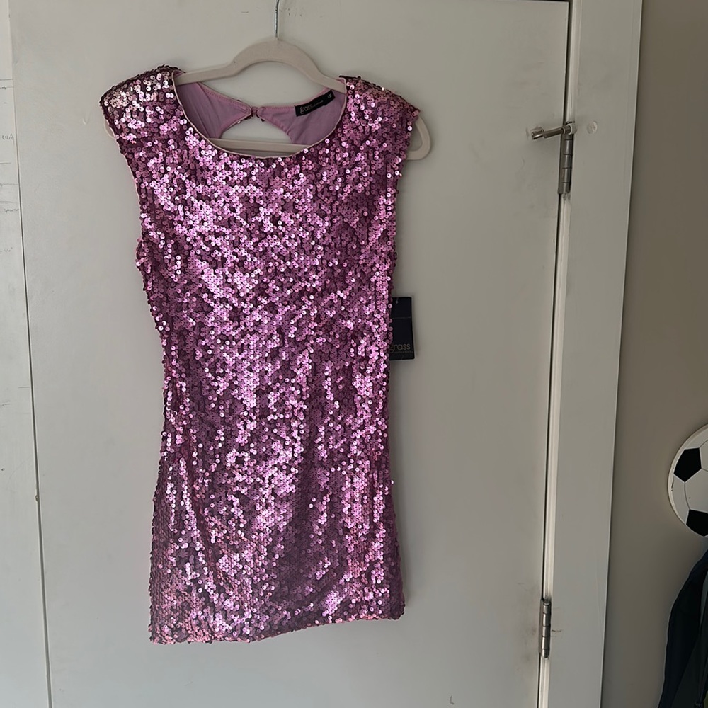 Grass Collection Pink Sequin Dress